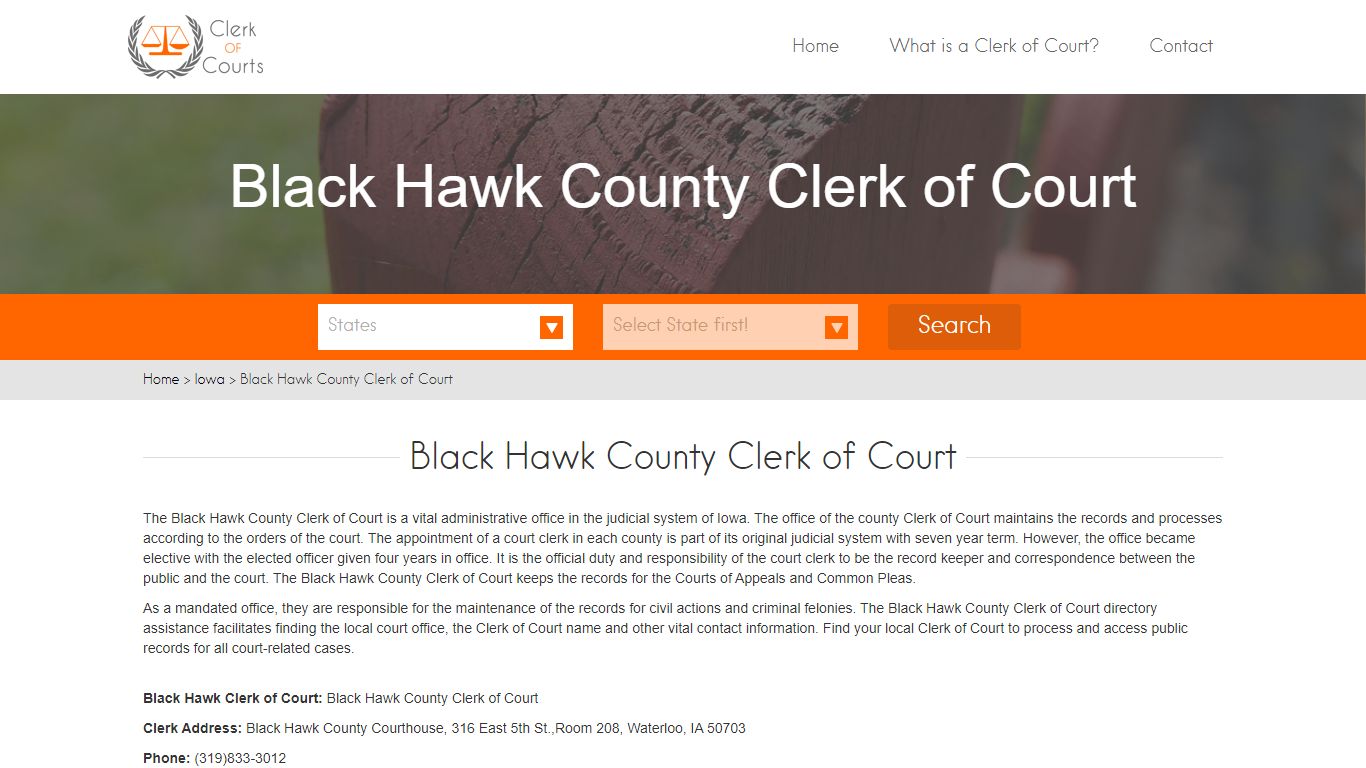Black Hawk County Clerk of Court