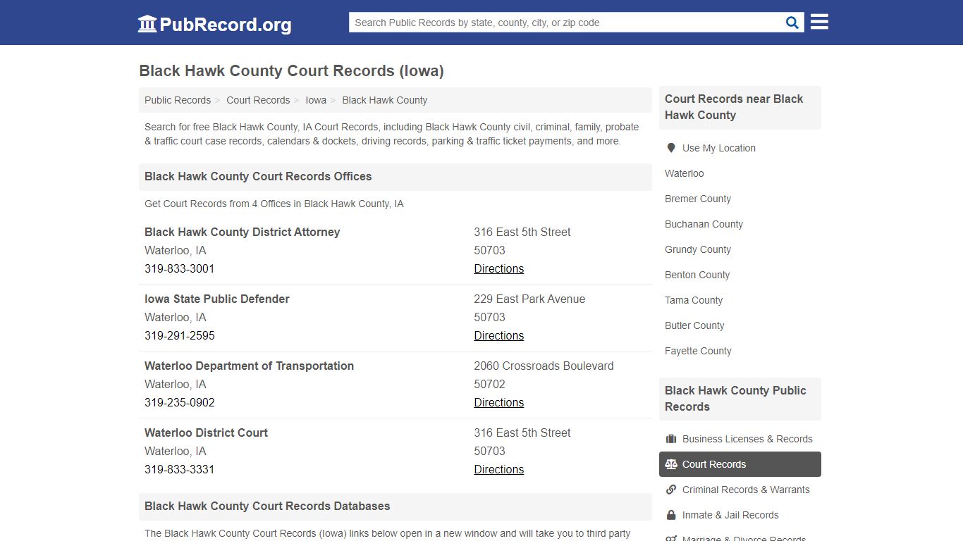 Free Black Hawk County Court Records (Iowa Court Records) - PubRecord.org