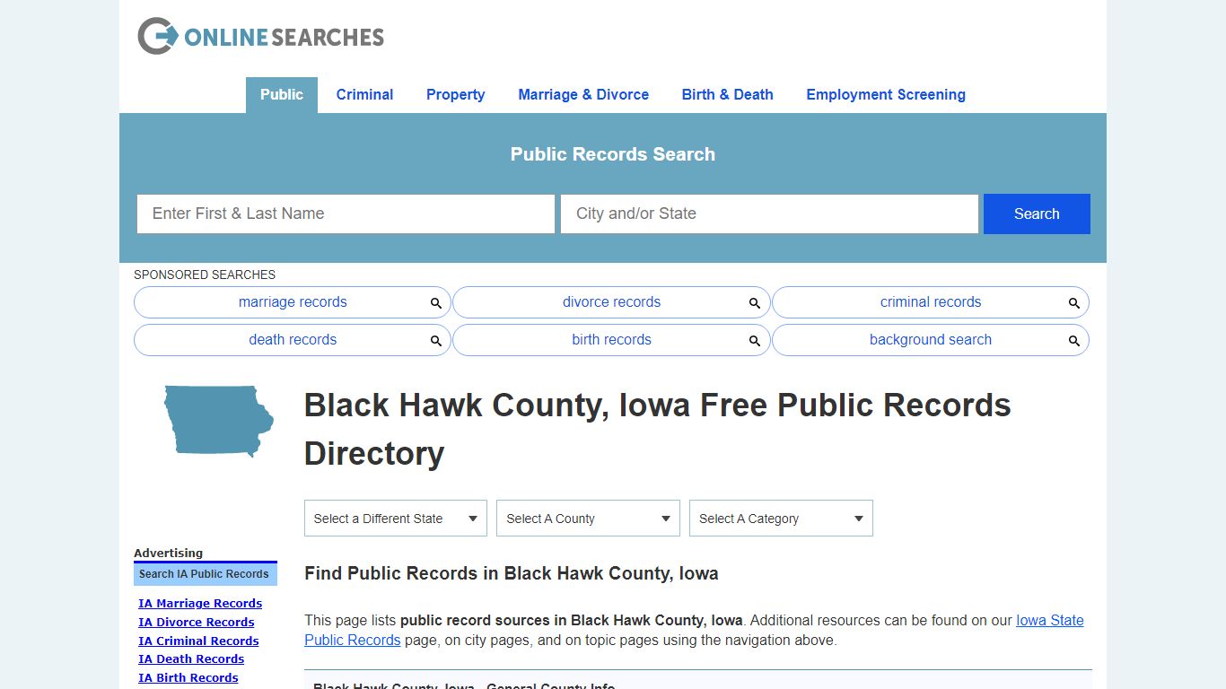Black Hawk County, Iowa Public Records Directory - OnlineSearches.com
