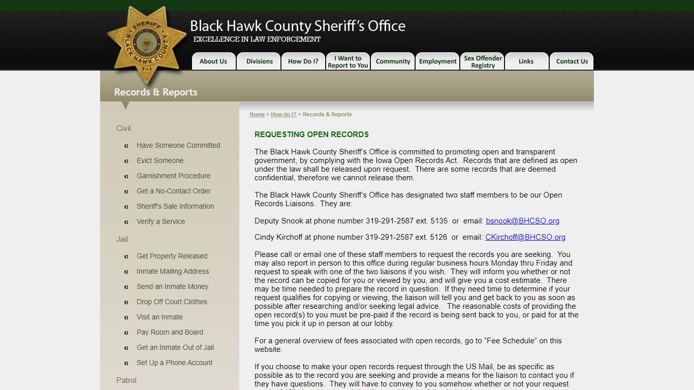 Records & Reports - Black Hawk County Sheriff's Office